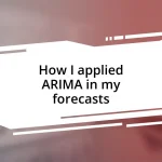 How I applied ARIMA in my forecasts