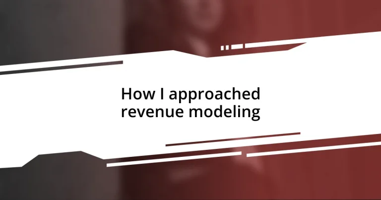 How I approached revenue modeling