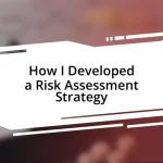 How I Developed a Risk Assessment Strategy