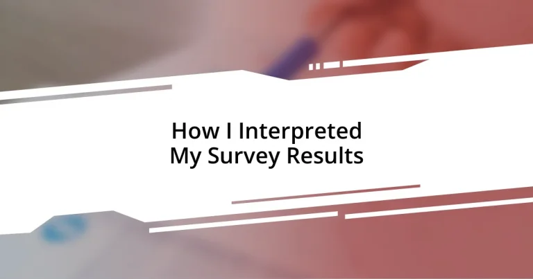 How I Interpreted My Survey Results