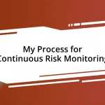 My Process for Continuous Risk Monitoring