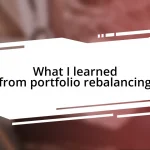 What I learned from portfolio rebalancing