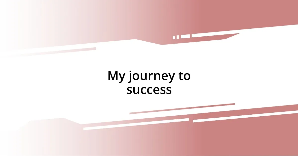 My journey to success