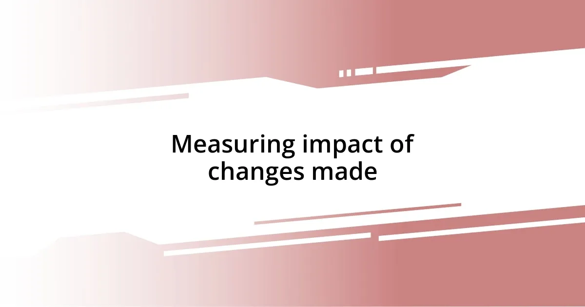 Measuring impact of changes made